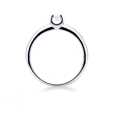 4 claw solitaire ring white gold 18k with a 0,25 ct diamond 