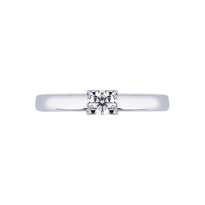 4 claw solitaire ring white gold 18k with a 0,25 ct diamond 