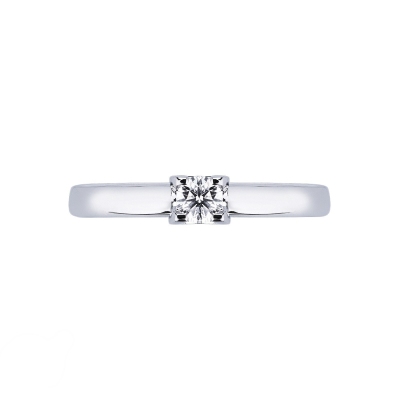 4 claw solitaire ring white gold 18k with a 0,25 ct diamond 