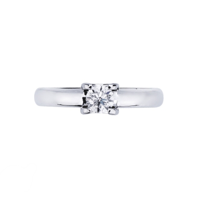 White gold 18k 4 claw solitaire 0,40 ct diamond ring 
