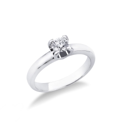 White gold 18k 4 claw solitaire 0,40 ct diamond ring