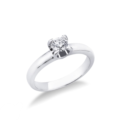 White gold 18k 4 claw solitaire 0,40 ct diamond ring 