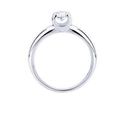 4 claw solitaire diamond ring 0,50 ct white gold 18k