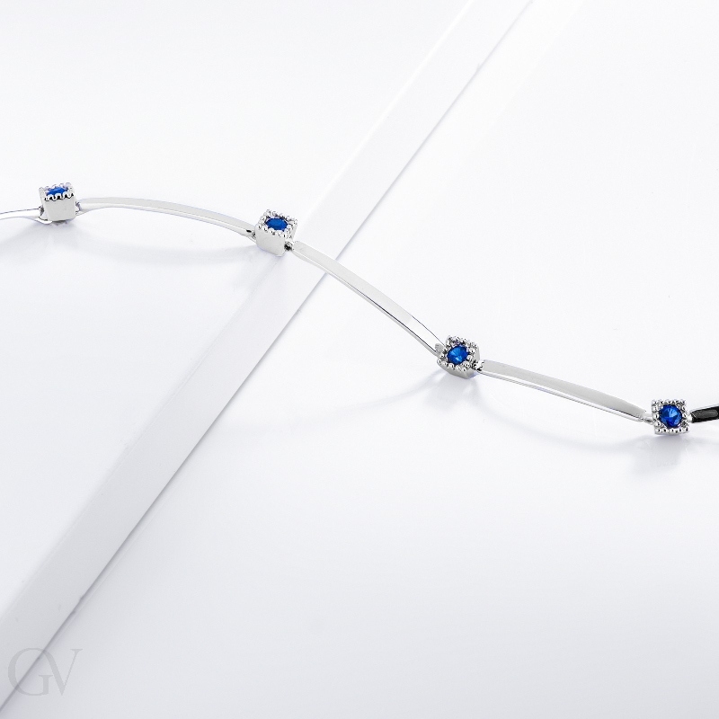 White gold 18k alternate bracelet with sapphires White gold 18k alternate bracelet with sapphires