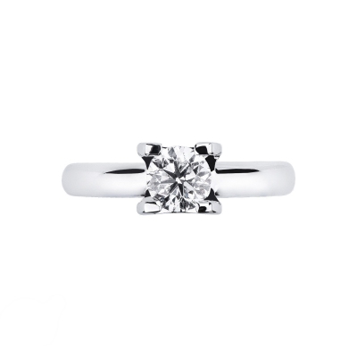 White gold 18k solitaire ring, 0.90 ct