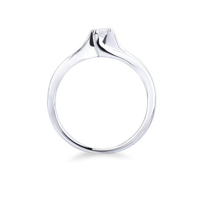 Solitaire ring white gold 18k with a 0,10 ct diamond 