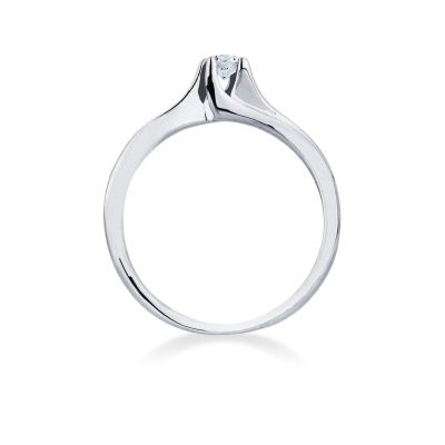 White gold 18k four claw solitaire diamond ring 0,15 ct