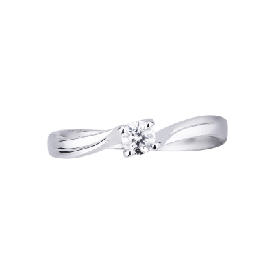 White gold 18k solitaire diamond ring 0,20 ct