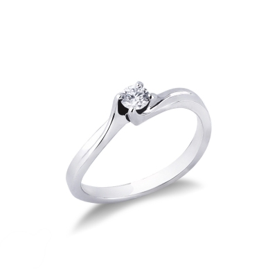 White gold 18k solitaire diamond ring 0,20 ct