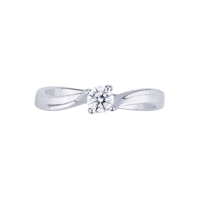 4 claw white gold 18k solitaire diamond ring 0,25ct