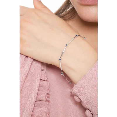 White gold 18k alternate bracelet with sapphires