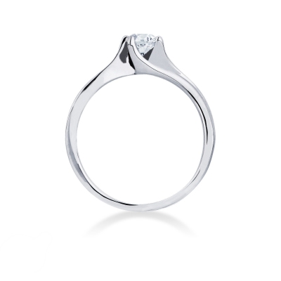 4 claw solitaire in white gold 18k diamond ring 0,40 ct
