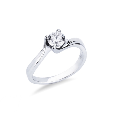 18k white gold 4 claw 0,70 ct solitaire diamond ring