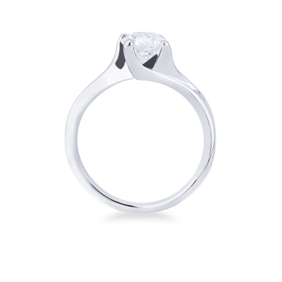 4 claw solitaire Valentino Model white gold 18k, 1.00 ct