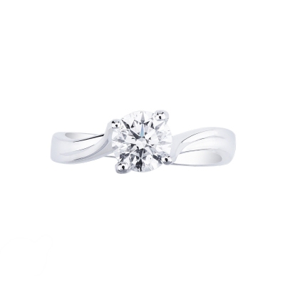 4 claw solitaire Valentino Model white gold 18k, 1.00 ct