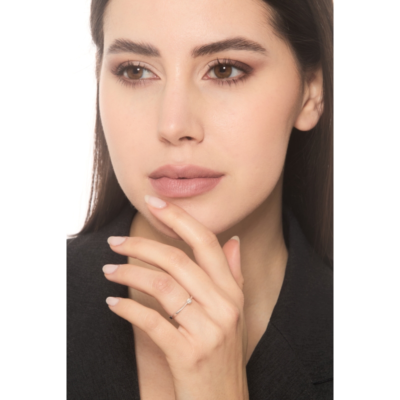 8 claw solitaire ring in white gold 18k with diamond, 0,10 ct 8 claw solitaire ring in white gold 18k with diamond, 0,10 ct