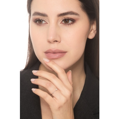 8 claw solitaire ring in white gold 18k with diamond, 0,10 ct