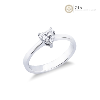 Ring with diamond emerald cut 0.70 ct GIA in white gold 18k 