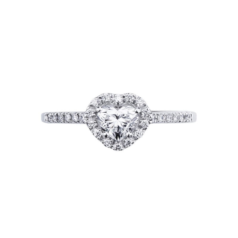 Ring with diamond heart cut 0.50 ct GIA in 18k white gold Ring with diamond heart cut 0.50 ct GIA in 18k white gold