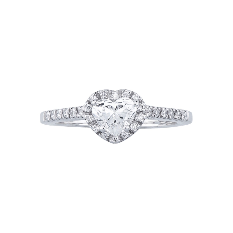 Solitaire ring with diamond heart cut 0.70ct GIA in white gold 18k Solitaire ring with diamond heart cut 0.70ct GIA in white gold 18k