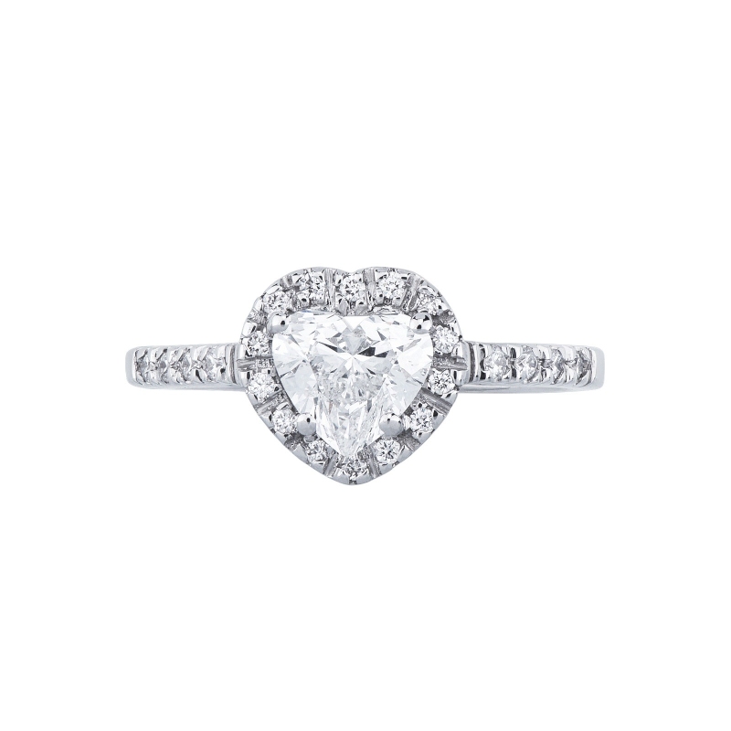 Solitaire Ring with diamond heart cut 1.00ct GIA in white gold 18k Solitaire Ring with diamond heart cut 1.00ct GIA in white gold 18k