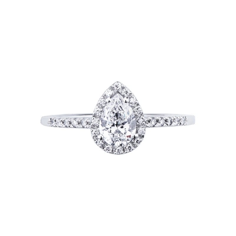 Ring with diamond pear cut 0.70 ct GIA in 18k white gold Ring with diamond pear cut 0.70 ct GIA in 18k white gold
