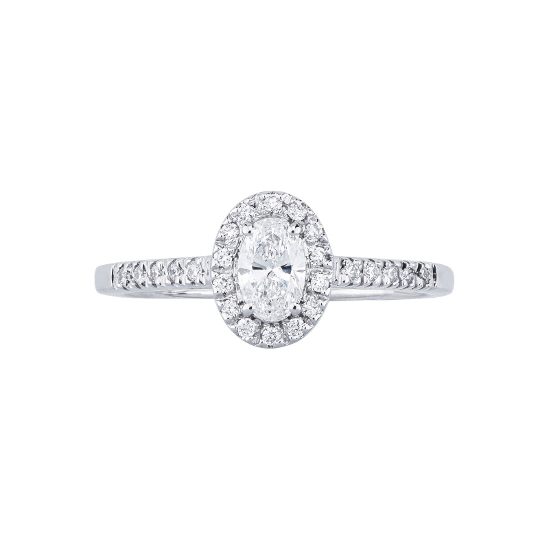 Solitaire ring with diamond oval cut 0.30ct GIA in white gold 18k Solitaire ring with diamond oval cut 0.30ct GIA in white gold 18k