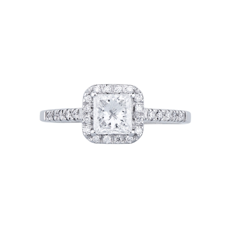 Solitaire ring with diamond princess cut 0.70ct GIA in white gold 18k Solitaire ring with diamond princess cut 0.70ct GIA in white gold 18k