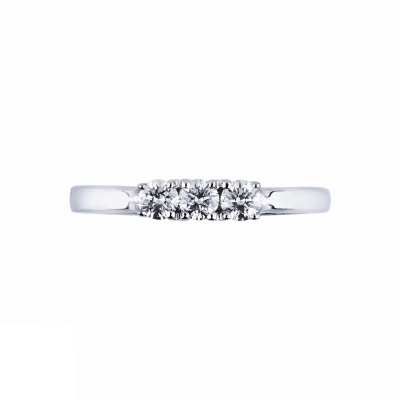 Trilogy Ring 18k White Gold with Diamonds