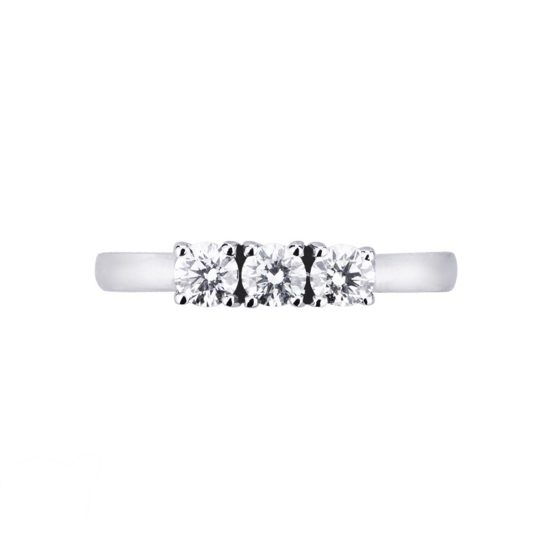 Trilogy Ring 750 White Gold with Diamonds