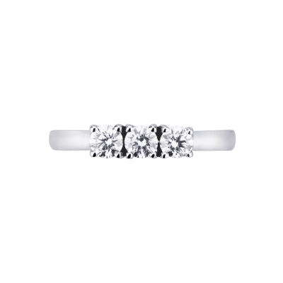 Trilogy Ring 750 White Gold with Diamonds