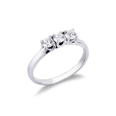 Trilogy Ring 750 White Gold with Diamonds