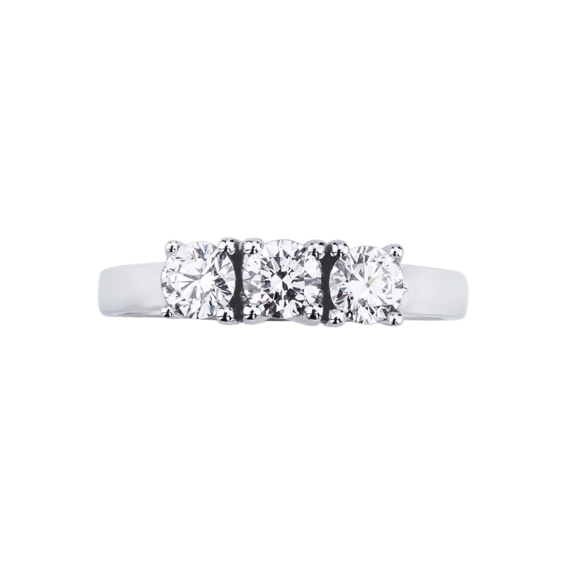 Trilogy Ring 18kt White Gold with Diamonds 0,75 ct Trilogy Ring 18kt White Gold with Diamonds 0,75 ct