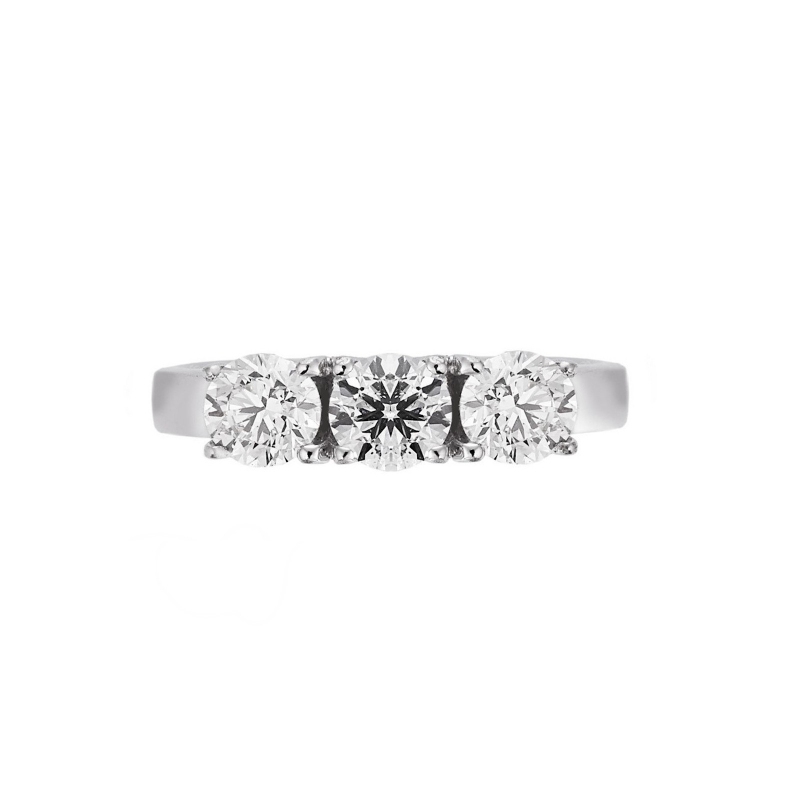 Trilogy Ring 18k White Gold with Diamonds 1,20 ct Trilogy Ring 18k White Gold with Diamonds 1,20 ct