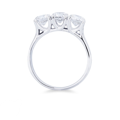 White gold 18k trilogy ring with 1,70 ct diamonds