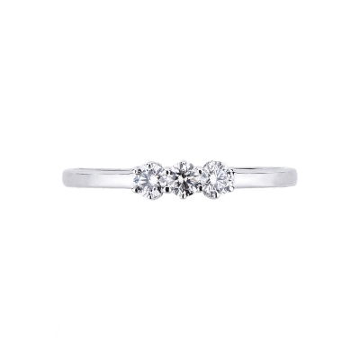 Trilogy ring with diamonds ct 0,15 white gold 18k