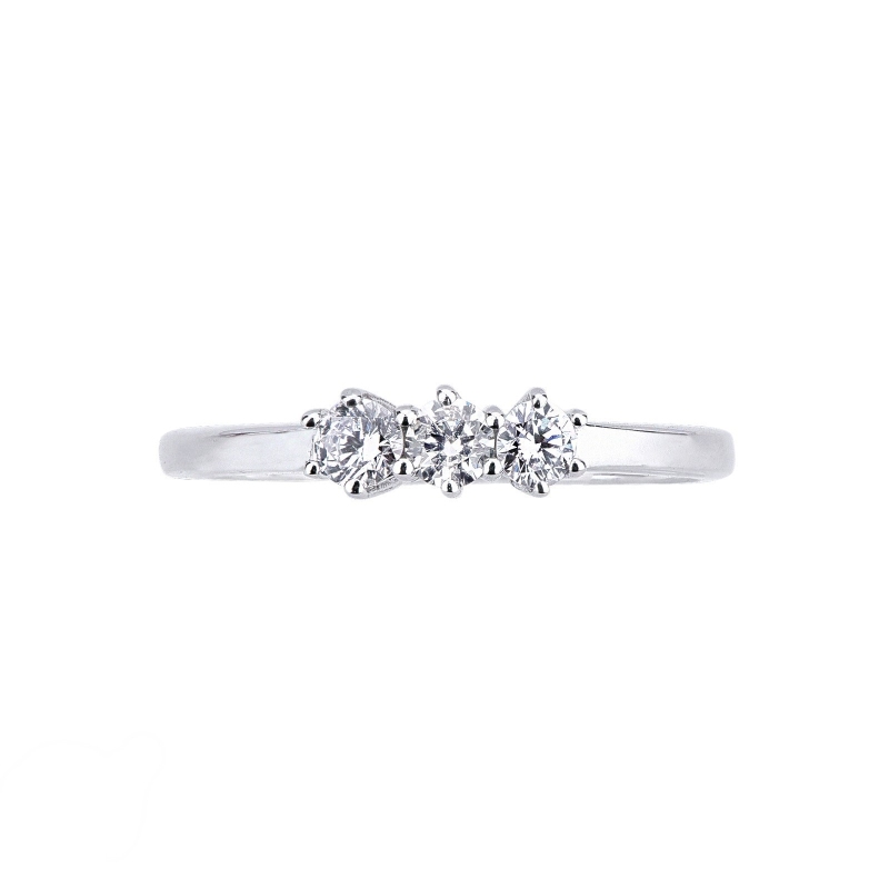 Trilogy ring with diamonds ct 0,20 white gold 18k