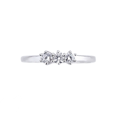 Trilogy ring with diamonds ct 0,20 white gold 18k