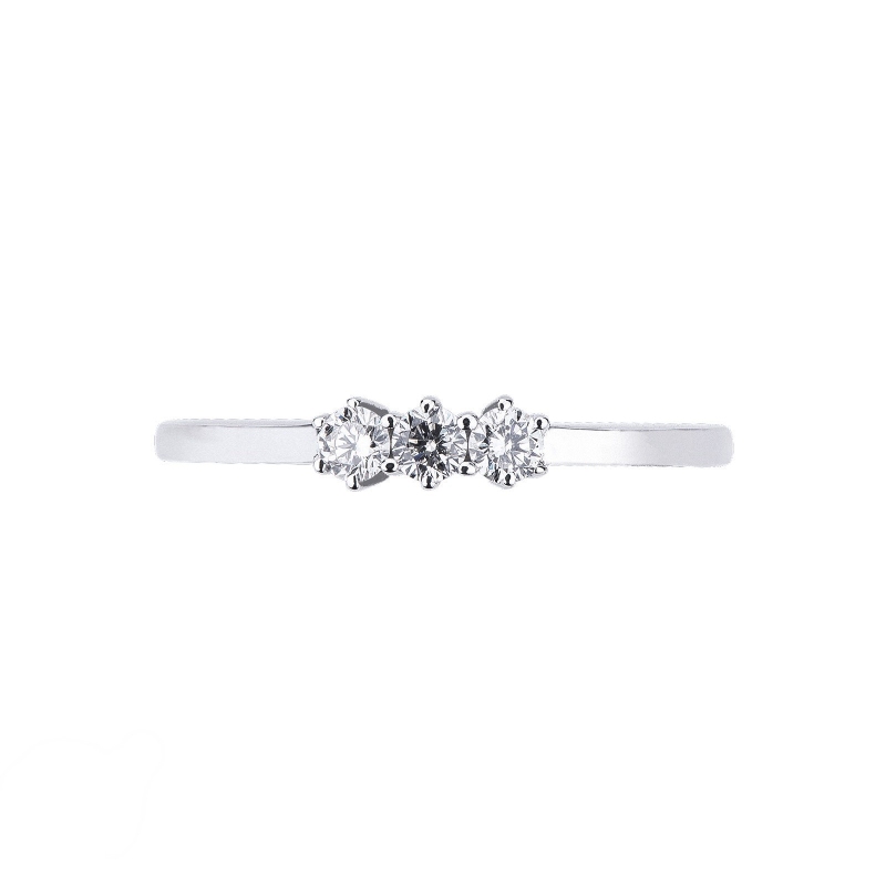 Trilogy ring with diamonds ct 0,25 white gold 750