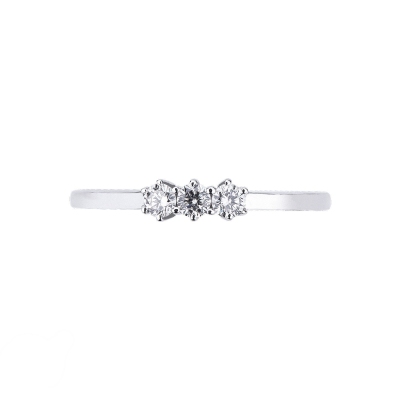 Trilogy ring with diamonds ct 0,25 white gold 750