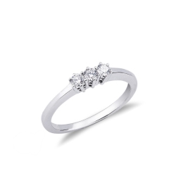 Trilogy ring with diamonds ct 0,25 white gold 750