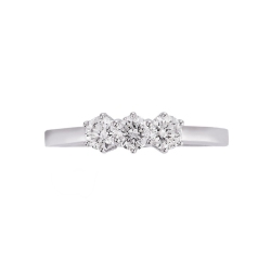 Trilogy Ring 18k White Gold with Diamonds 0,45ct 2