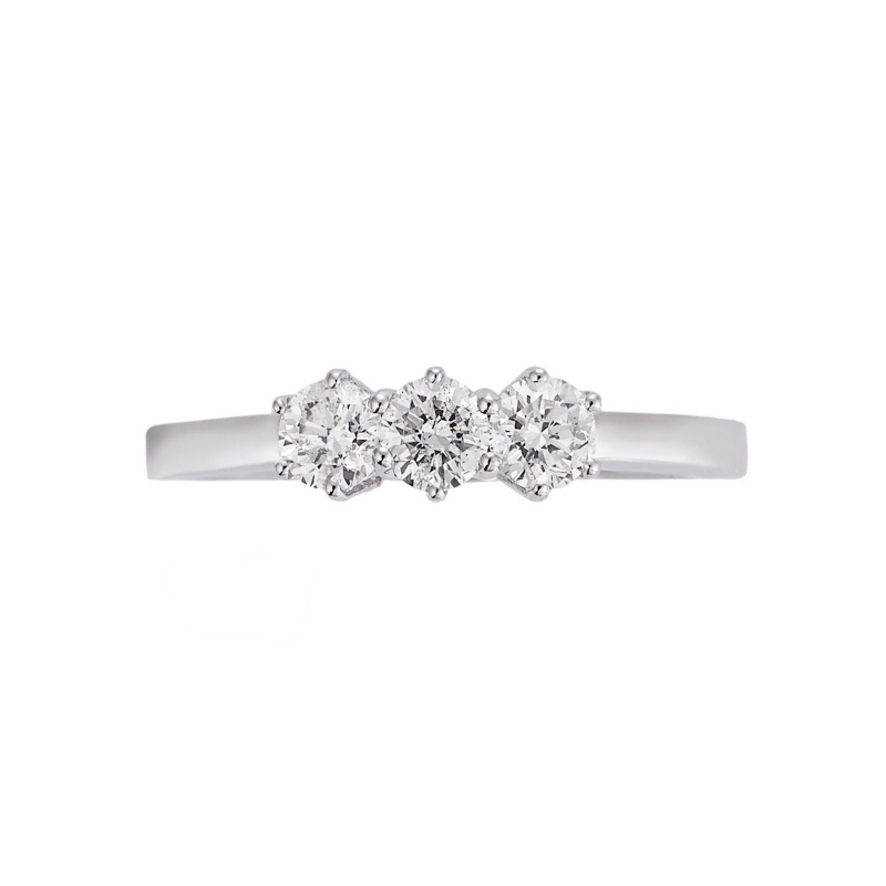 Trilogy Ring 18k White Gold with Diamonds 0,45ct Trilogy Ring 18k White Gold with Diamonds 0,45ct
