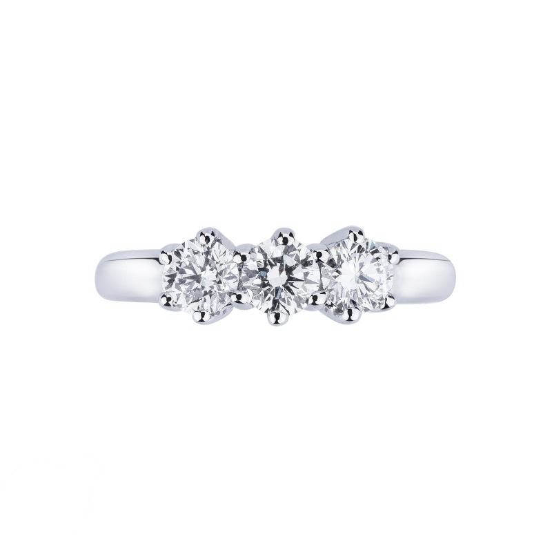 Trilogy with diamonds 0,70 ct white gold 18k