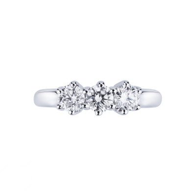 Trilogy with diamonds 0,70 ct white gold 18k