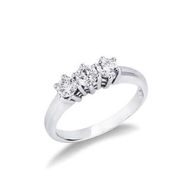 Trilogy with diamonds 0,70 ct white gold 18k
