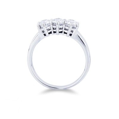 Trilogy Ring 18k White Gold with Diamonds 0,75 ct 