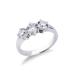 Trilogy Ring 750 White Gold with Diamonds 1,20 ct