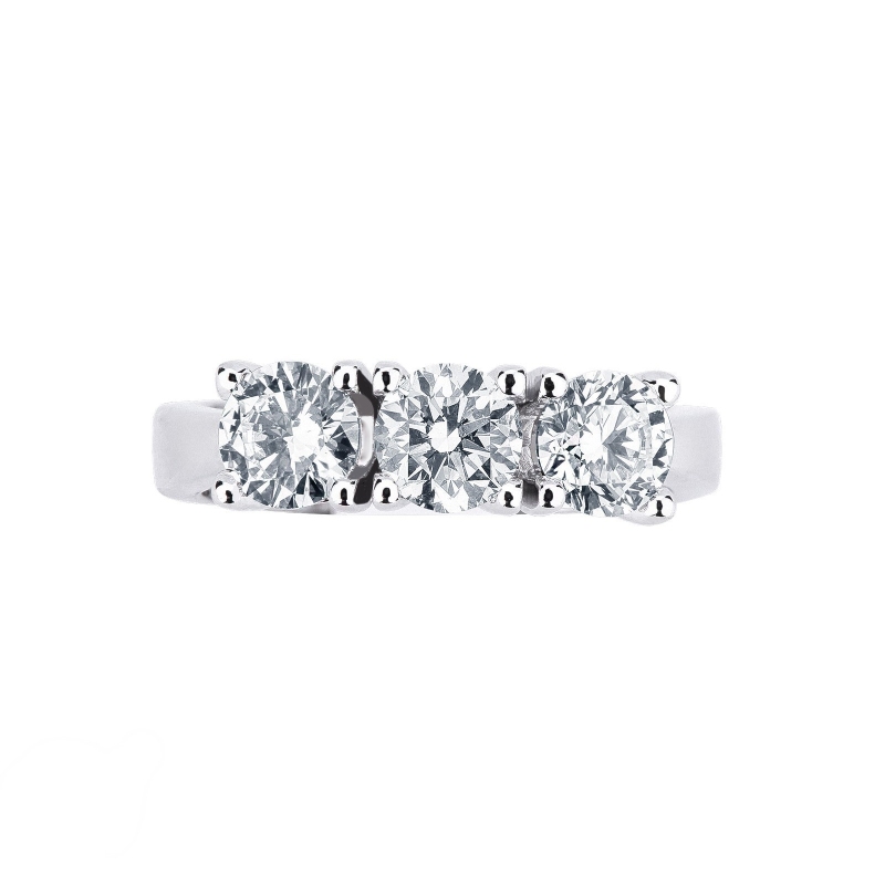 4 claw trilogy diamond ring white gold 18k