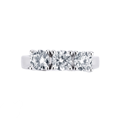 4 claw trilogy diamond ring white gold 18k